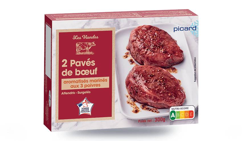 2 pavés de bœuf marinés aux trois poivres