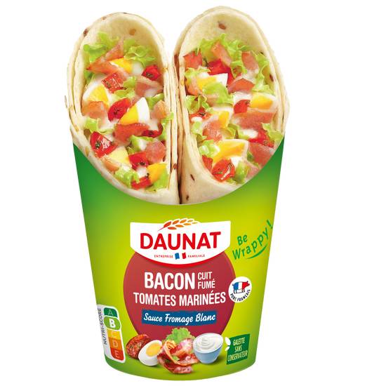 Daunat - Wrap bacon œuf tomates sauce yaourt