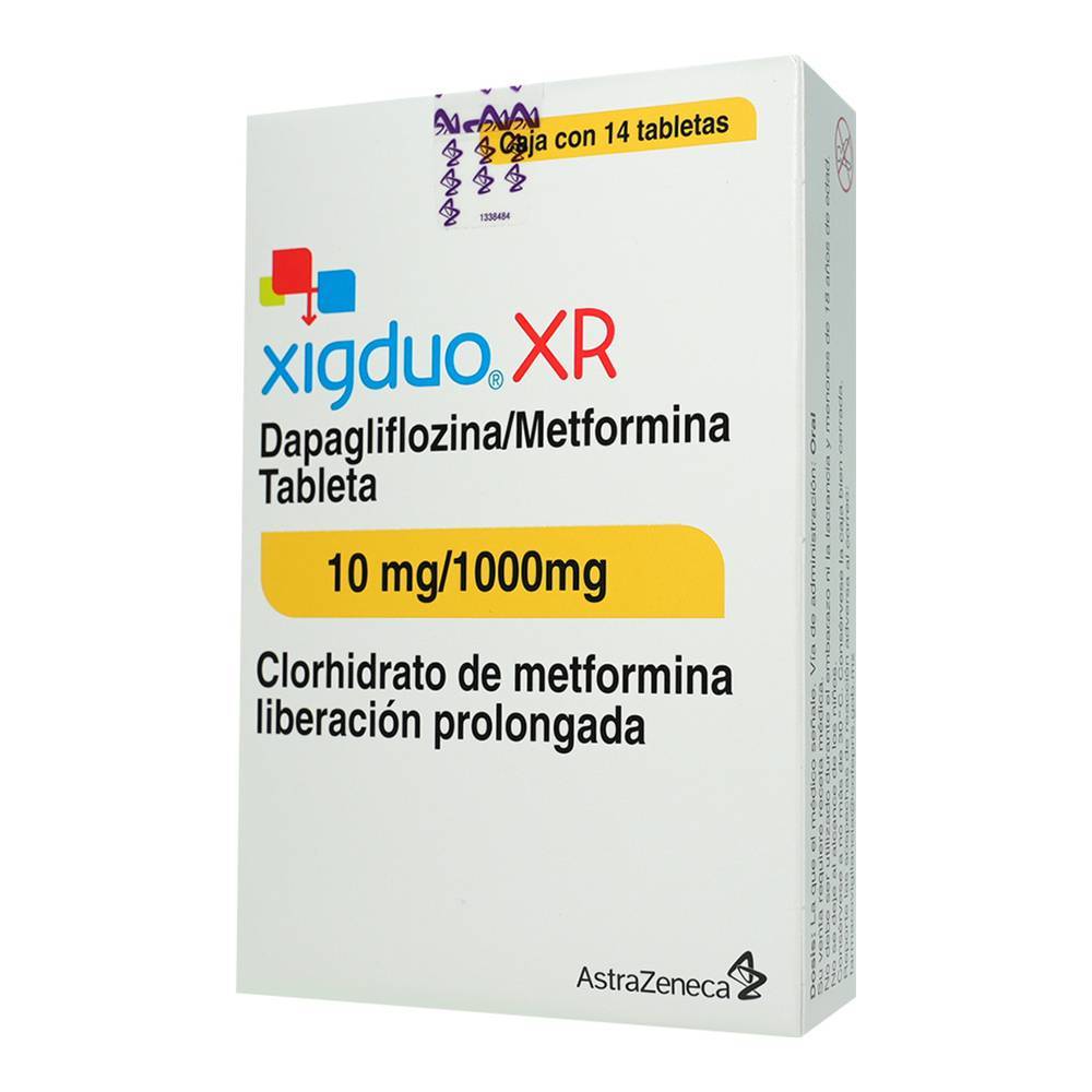 Astrazeneca xigduo xr tabletas 10 mg / 1000 mg (14 piezas)