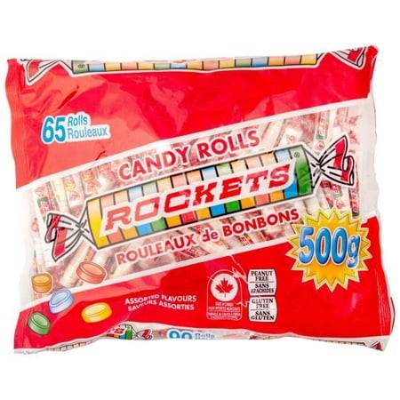 Rockets Candy Rolls, Assorted (500 g, 65 ct)