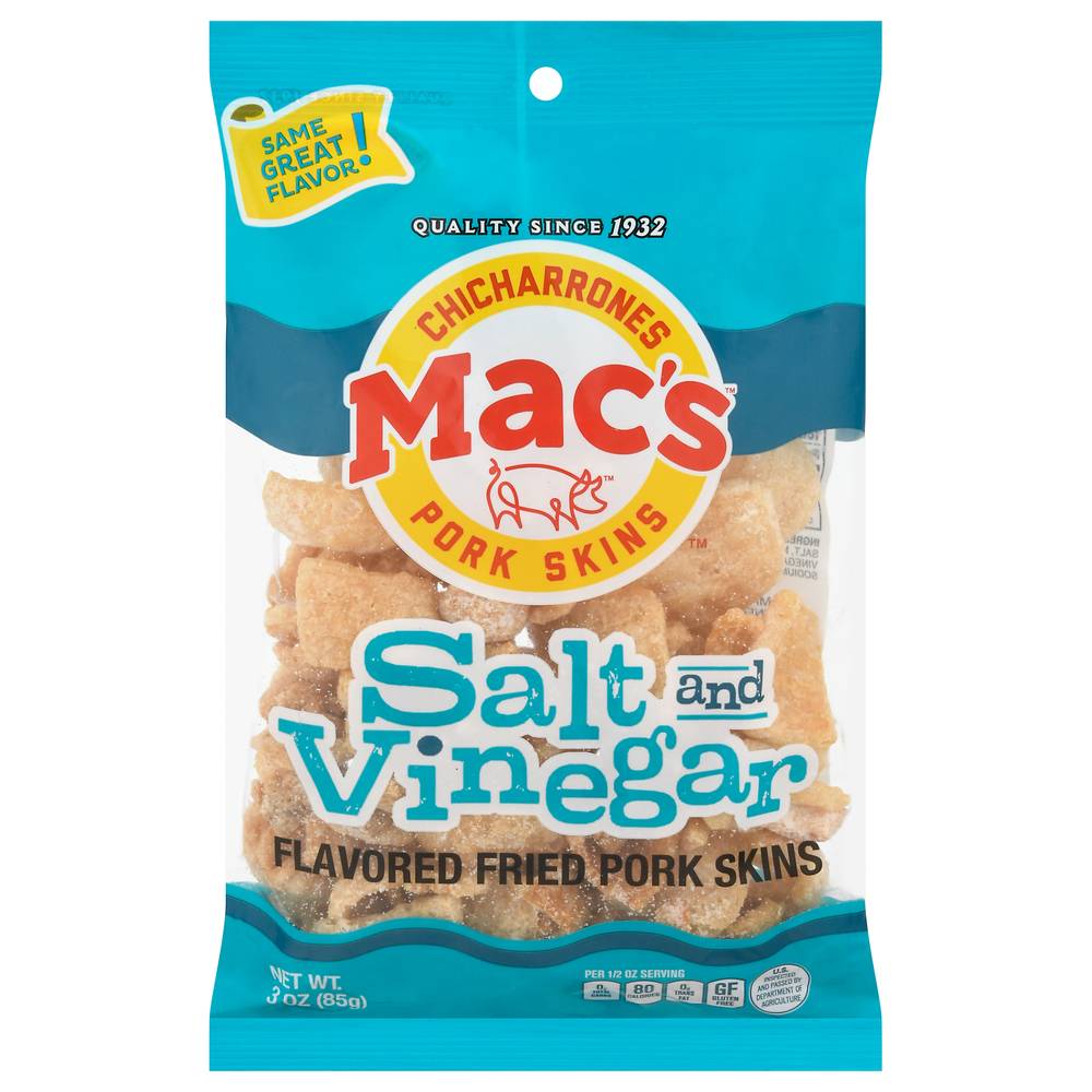 Mac's Salt & Vinegar Flavored Fried Pork Skin (3 oz)