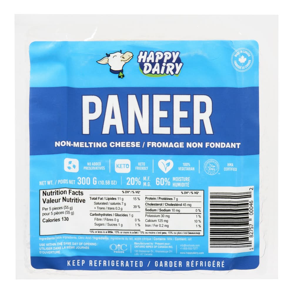 Happy Dairy Non Melting Cheese Paneer (300 g)