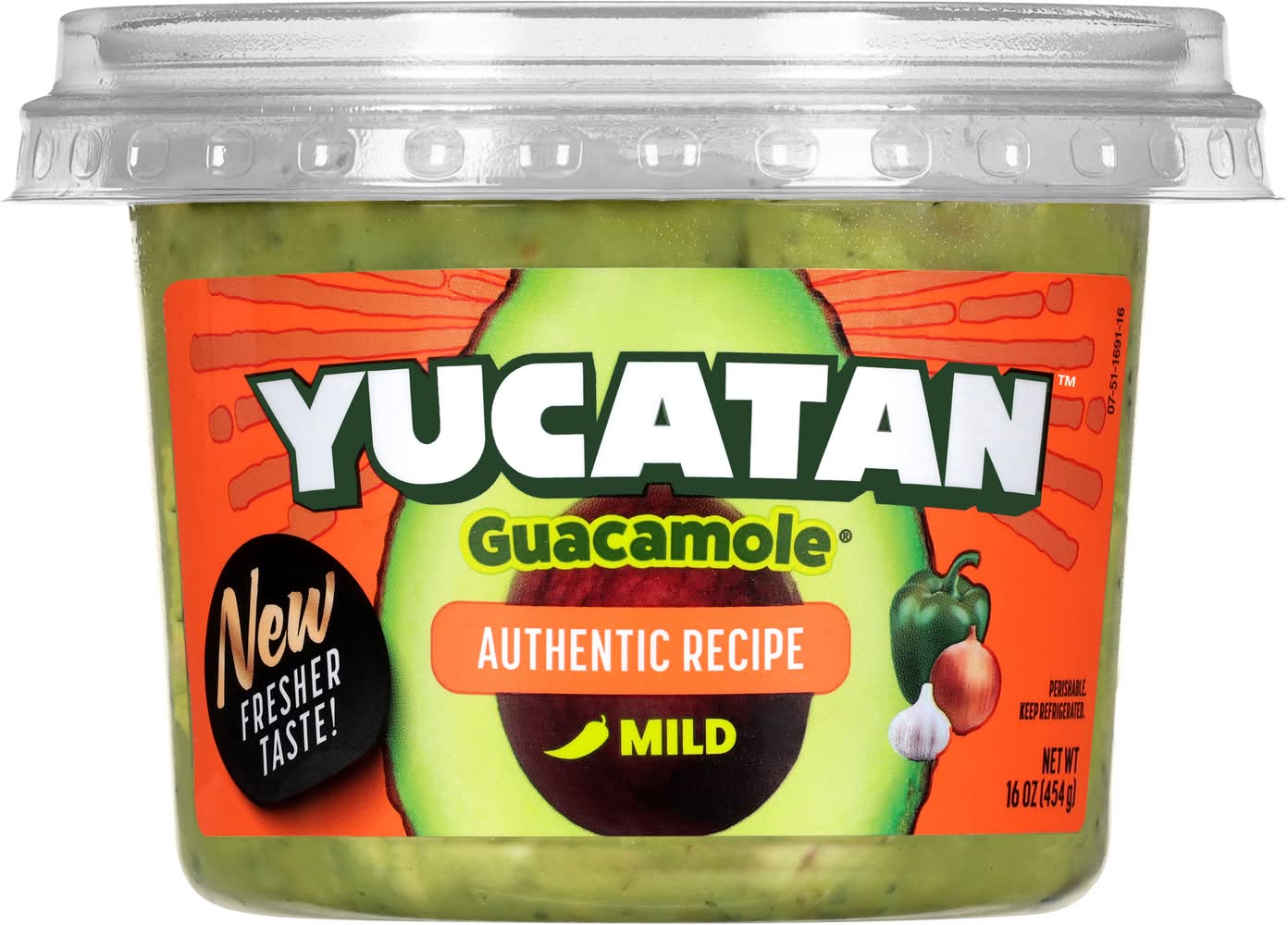 Yucatan Mild Guacamole, Authentic Recipe (16 oz)