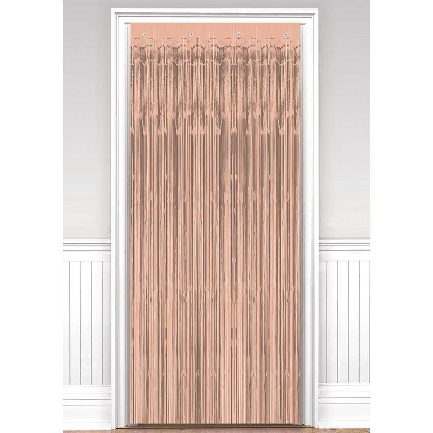 Party City Doorway Curtain (3'x8'/rose gold)