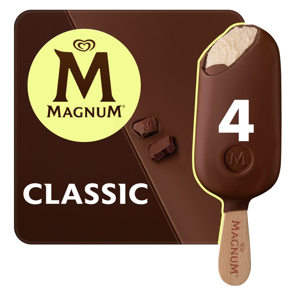 Magnum Ice Cream Bars, Classic (4 x 428mL)