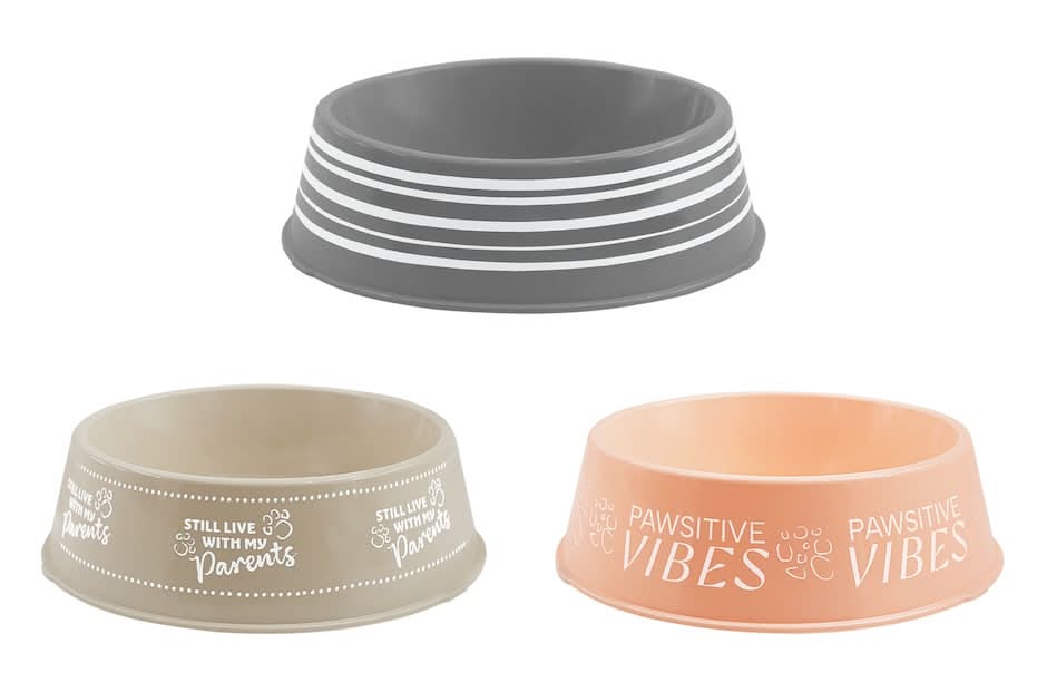 Round Plastic Pet Bowls (3 pack)