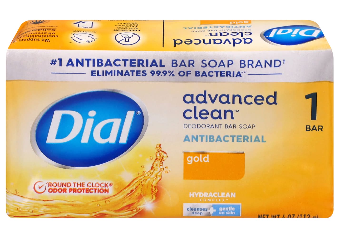 Dial Complete Antibacterial Deodorant Bar Soap, Gold (4 oz)