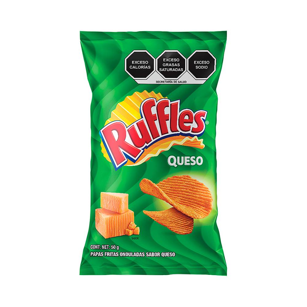 Ruffles papas fritas sabor queso (bolsa 50 g)