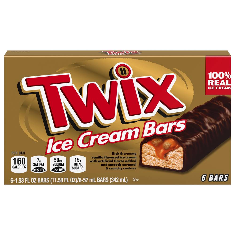 Twix Vanilla Ice Cream Bars (1.93 fl oz, 6 ct)