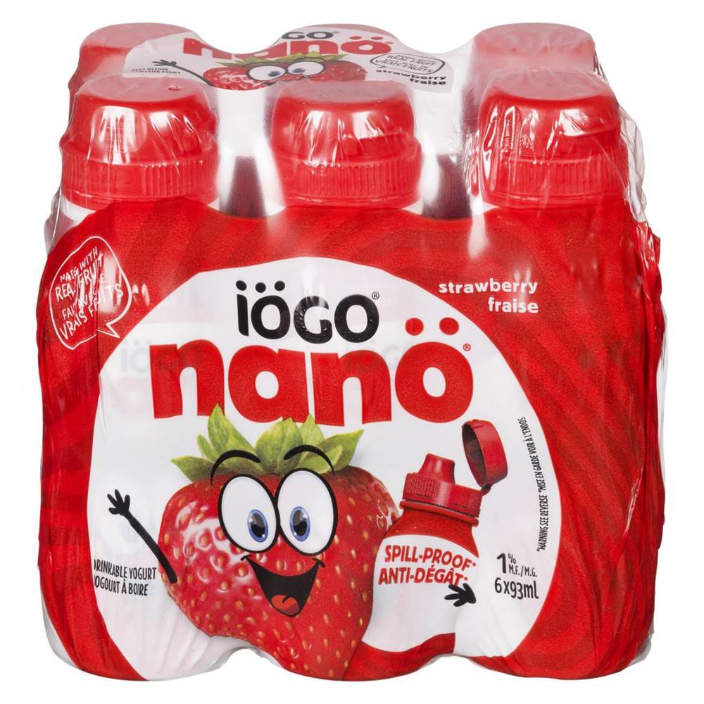 iÖGO Nano Drinkable Yogurt Strawberry (6 ct, 93 ml)