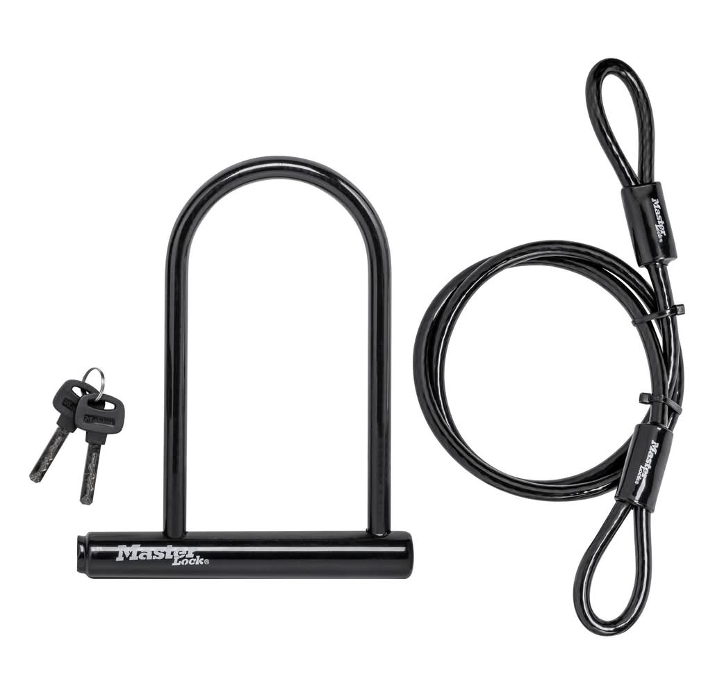 Master Lock U Lock With Looped End Cable, 7.25 in