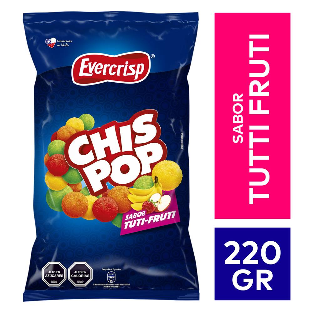 Evercrisp chis pop sabor tutti frutti (bolsa 200 g)