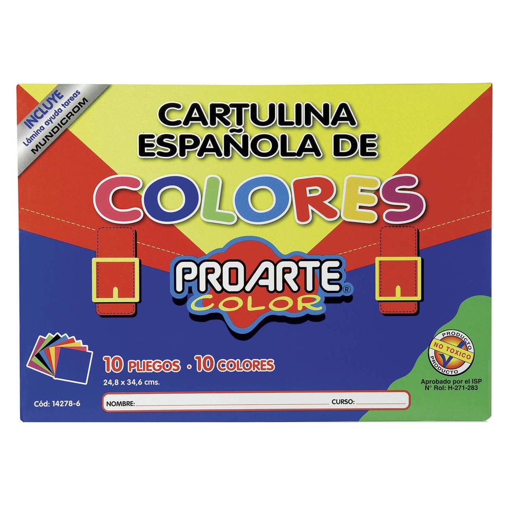 Proarte cartulina española de colores (block 10 u)