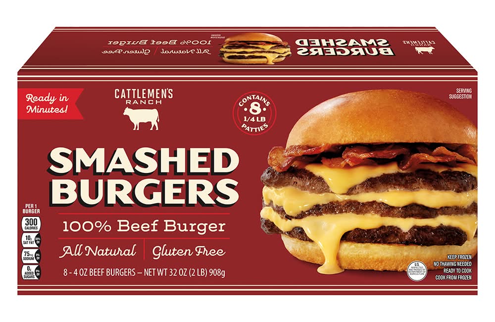 Cattlemen's Ranch 100% Beef Smashed Burgers (8 x 4 oz)