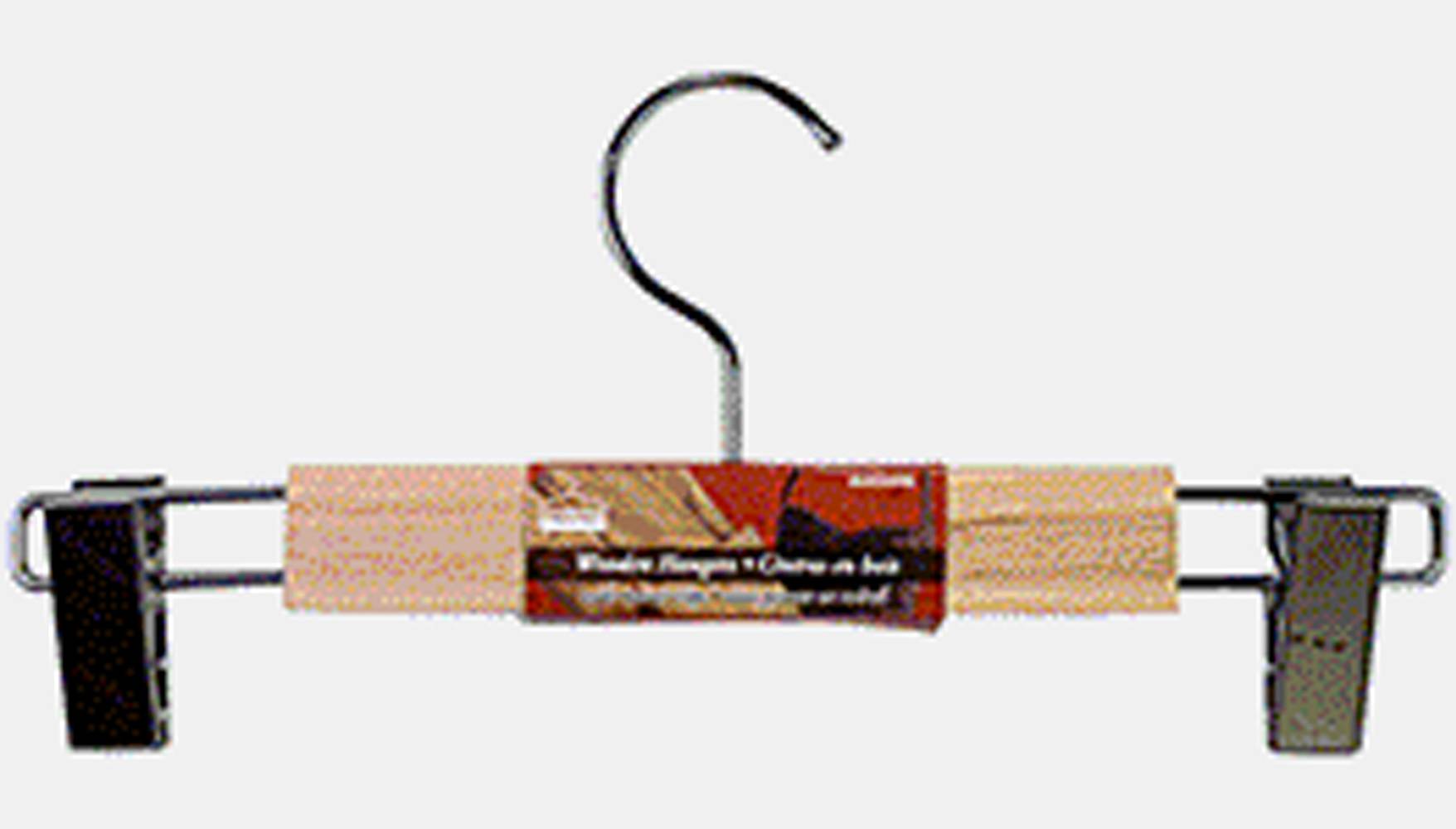 Wooden Hanger With Metal Clips