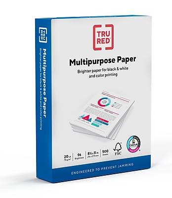 TRU RED™ 8.5 x 11 Multipurpose Paper, 20 lbs., 96 Brightness, 500 Sheets/Ream (TR56961)