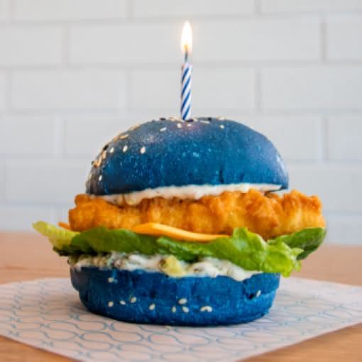 21st Birthday Blue Burger