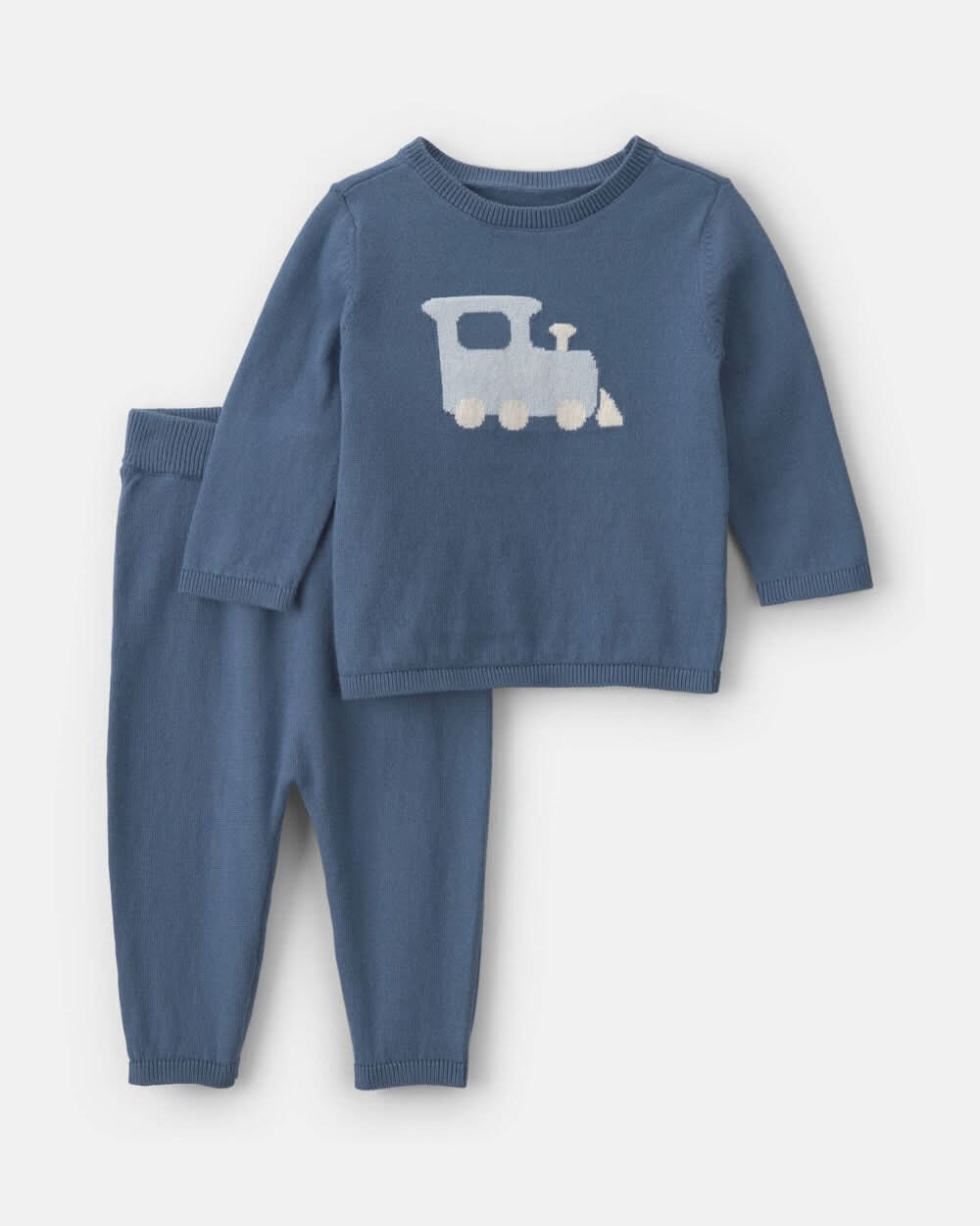 Baby Boy 2-Piece Train Long-Sleeve Top & Pant Set - Blue - Preemie (Up to 6lbs)