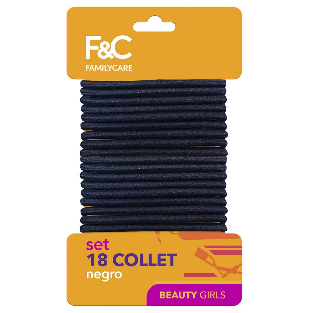 Family Care · Set collet - Negro (18 un)