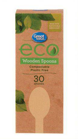 Great Value Eco Compostable Wooden Spoons