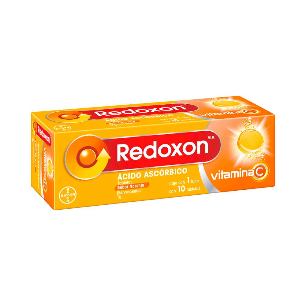 Bayer · Redoxon ácido ascórbico tabletas efervescentes 1 g, naranja (10 un)