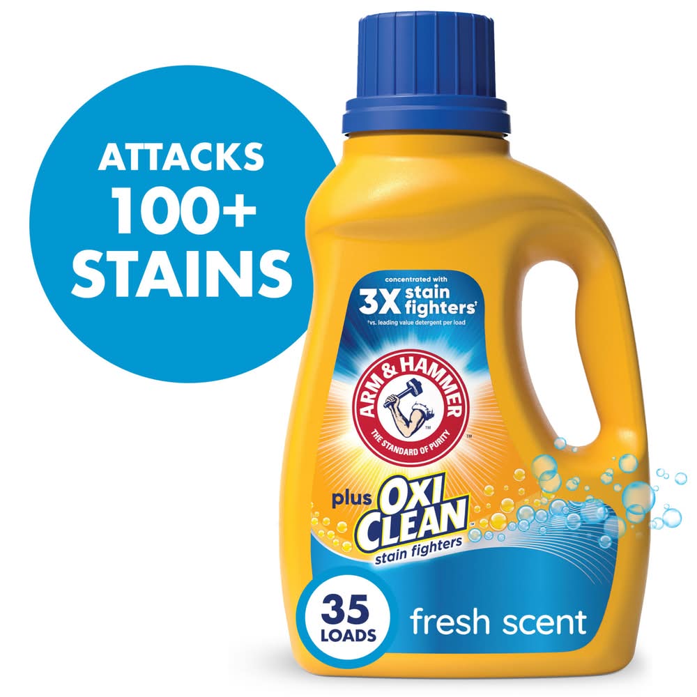 Arm & Hammer Plus Oxiclean Liquid Laundry Detergent 35 Loads, Fresh (45.5 fl oz)