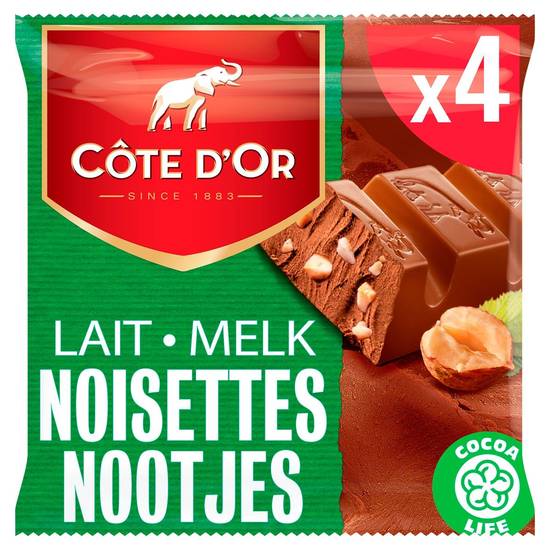 Côte d'Or Melk Chocolade Reep Hele Hazelnoten 4-Pack