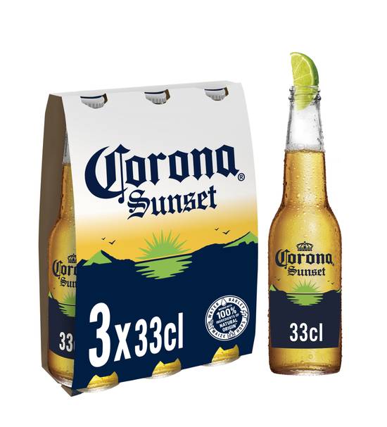 Corona - Sunset bière blonde (3 pièces, 330 ml)