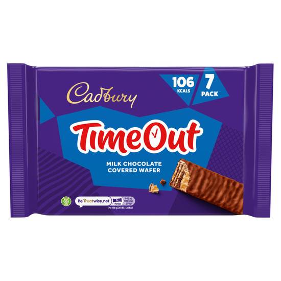 SAVE £0.55 Cadbury Time Out Chocolate Wafer Biscuit Bar 7x16g