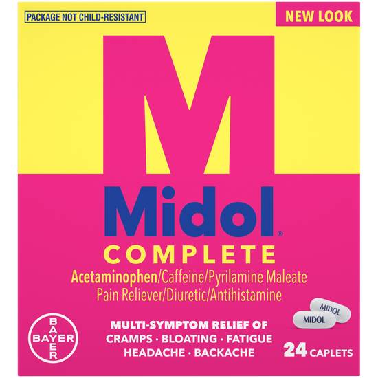 Midol Complete Menstrual Pain Relief Caplets with Acetaminophen, 24 CT