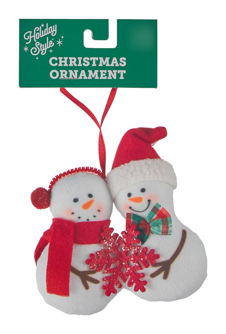 Holiday Style Christmas Couple Snowman Ornament
