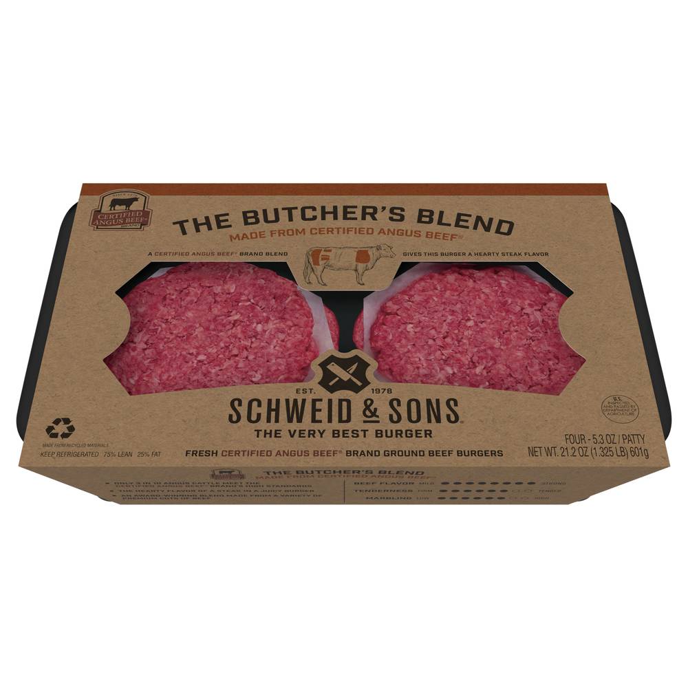 Schweid & Sons Butcher's Blend Ground Beef Burgers (1.32 lbs)