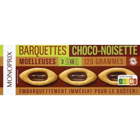 Monoprix Barquettes Moelleuses Choco-Noisettes Le Paquet De 18, 120G