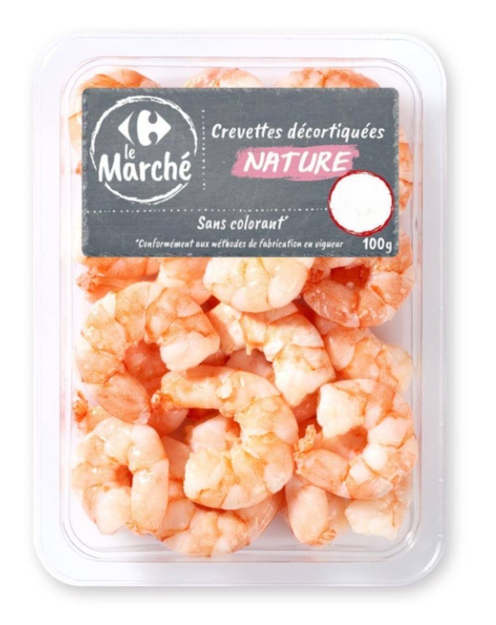 Carrefour - Crevettes décortiquées nature le marché (100g)