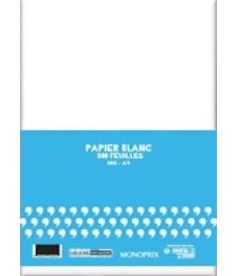 Monoprix - Ramette de papier feuilles, A4, blanc (500g)