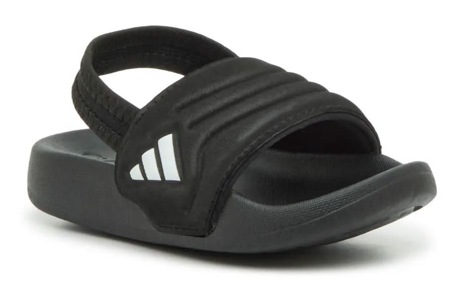 Adidas Adilette Estrap 2.0 Sandal - Kids' (Black/White Medium - 5 Youth)