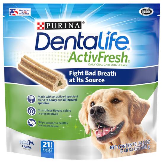 Dentalife Activfresh Daily Oral Care Large Dog Chews (21 ct)