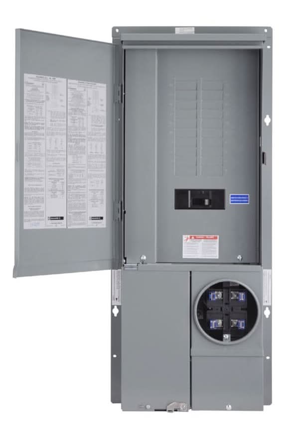 Square D Homeline Ring Type Overhead/Underground 200 -Amp 20 -Spaces 40 -Circuit Outdoor Main Breaker Plug-On Neutral Load Center