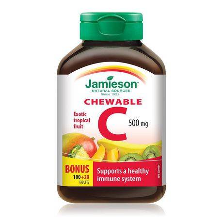 Jamieson Chewable Vitamin C Tropical Fruit Tablets 500 mg