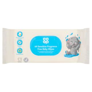 Co-op 64 Sensitive Fragrance Free Baby Wipes