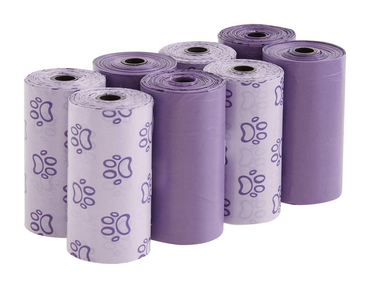 Top Paw® Dog Poop Bags - Extra Thick, Eucalyptus Scent, Purple - Paws & Solids - 60-240 Count