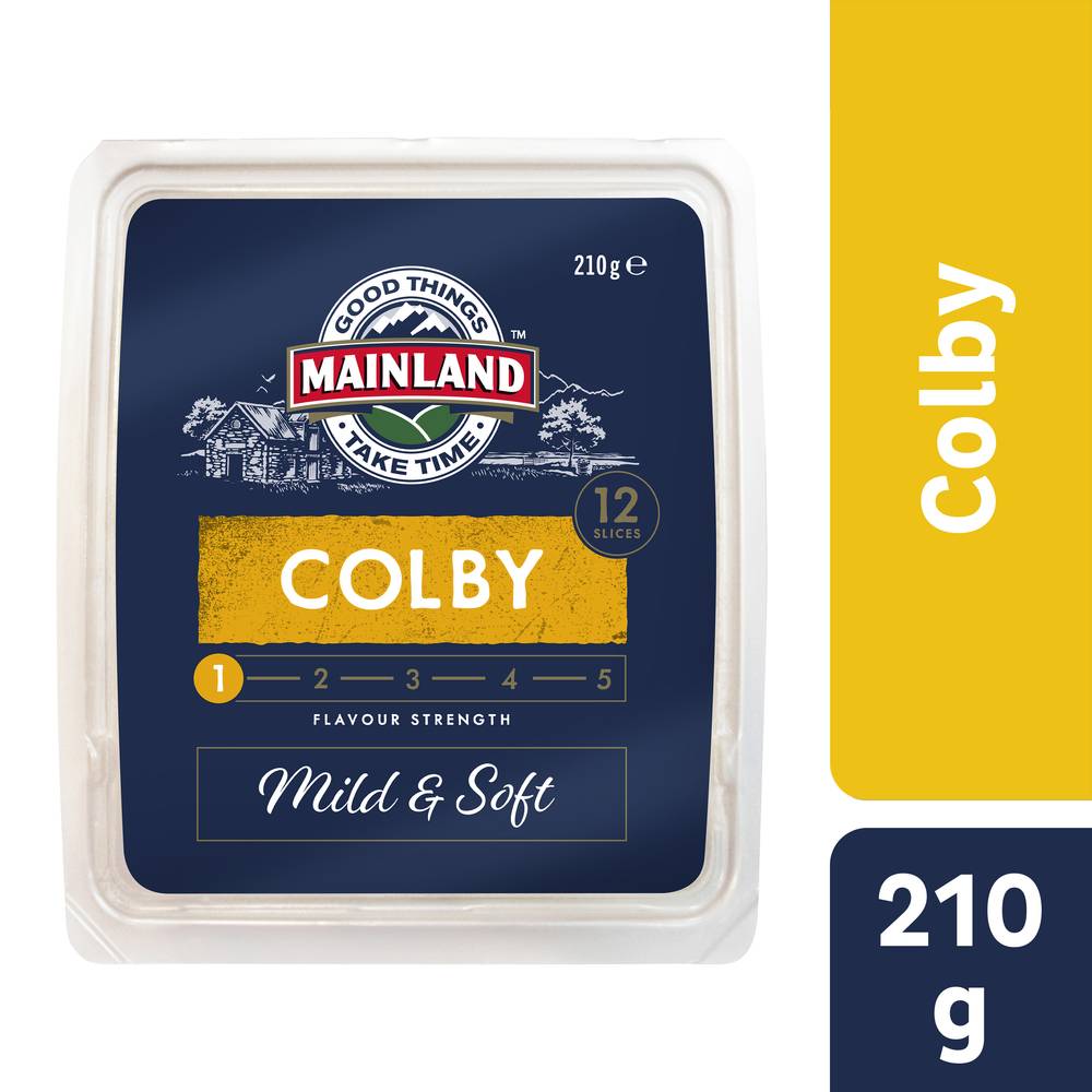 Mainland Colby Mild & Soft Cheese Slices (210g, 12 pack)