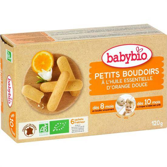 Biscuits bébé dès 8 mois boudoirs à l'orange BABYBIO - le paquet de 24 - 120 g