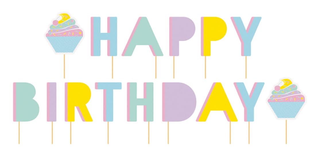 321 Party! Ice Cream Birthday Yard Sign 15 Pc