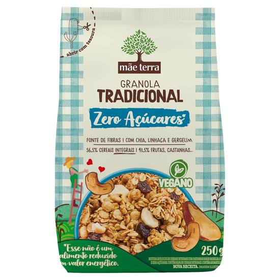 Mãe terra granola tradicional zero açúcares (250 g)