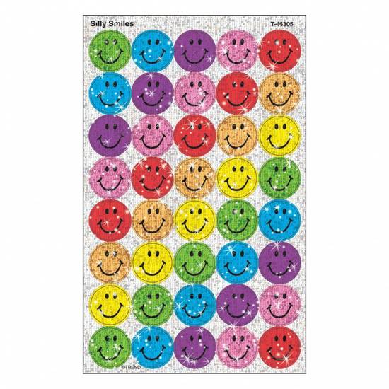Trend Enterprises Superspots Sparkle Stickers, Silly Smiles (160 ct)