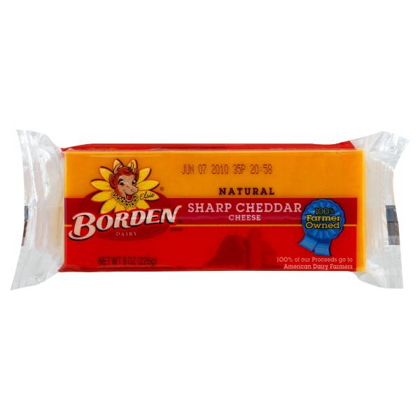 Borden Natural Sharp Cheddar Cheese (8 oz)