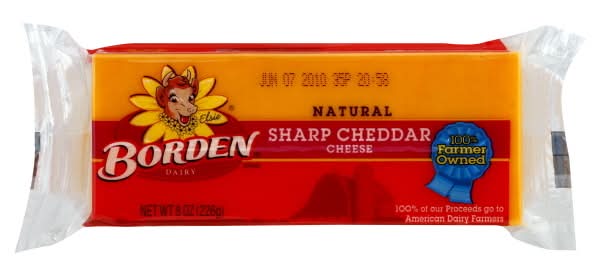 Borden Natural Sharp Cheddar Cheese (8 oz)