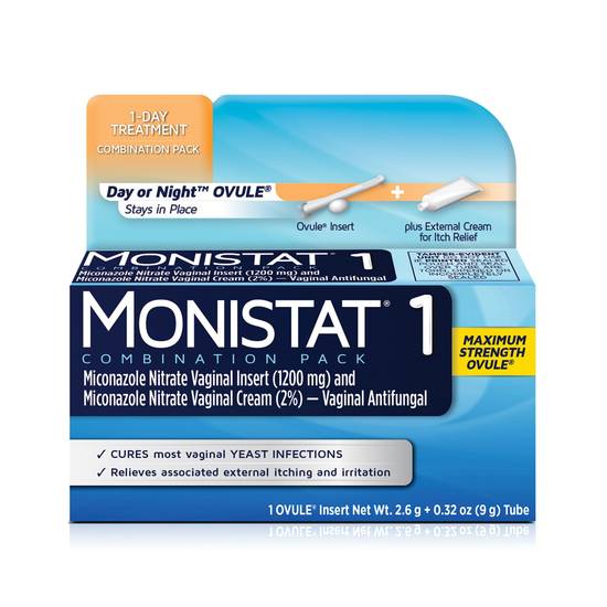 MONISTAT 1-Dose Yeast Infection Treatment, 1 Ovule Insert & External Itch Cream