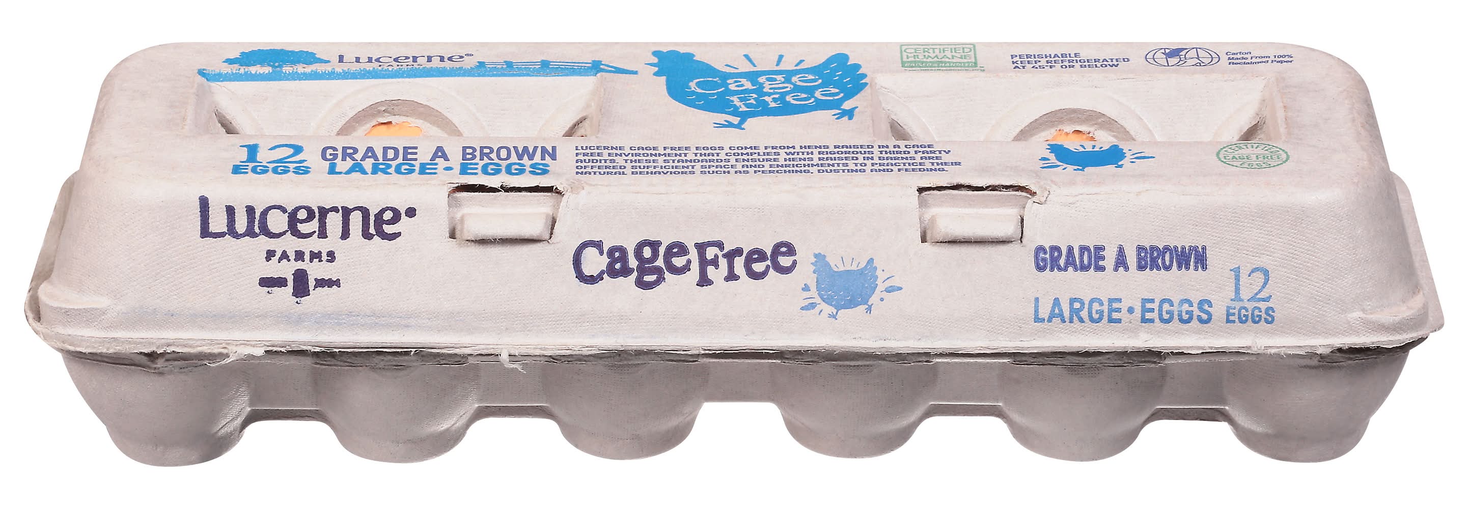 Lucerne Cage Free Grade a Brown Eggs, L (12 ct)